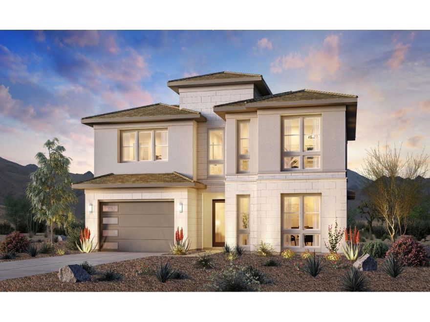 Welcome to Stella at University Park, a new community located in Palm Desert, which is close to Palm Springs.  Homesite 144 is a new construction home that is situated at the corner of the community backing the mountain views.   The Pulsar floorplan features 5 bedrooms, with 4.5 bathrooms, and is 3609 sq. ft, with a 2-car garage.  Upon entering the home you first notice the dramatic two story foyer, the kitchen features a large island with plenty of work space, luxury cabinets, bright open space with ample light. The primary bedroom is private and tucked in at the back of the home, while the multi-generational suite is located at the front of the home, complete with private living area and bath. Flanking the Multi-generational suite is the private office perfect for a quiet work from home day. The upstairs features 3 more bedrooms and loft perfect for a movie night.  Highlights of the home are bright open spaces, entertaining areas and large sliders leading out to the rear yard. The community amenities include two pools, pickleball and bocce ball courts, gym, dog park, plus a community room.  Homesite 144, still offers the opportunity to select your flooring. Estimated winter close.  Photos provided are of the model home.