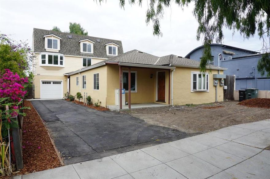 Welcome to this inviting home with a charming newly constructed 800 sf. ADU (mother in law unit)with its own kitchenette and living room over the new garage. There are 2 bedroom, 2 bathroom in each home nestled in the heart of Mountain View. Boasting 1,913 square feet of well-designed living spaces this property is perfect for those seeking comfort and convenience and that extra space.  The kitchen's are a chef's delight, featuring both electric and gas cooktops, Formica and Quartz countertops, and a garbage disposal for easy clean-up. The flooring throughout the home consists of durable laminate and tile, offering both style and ease of maintenance.  The primary suite provides a private retreat, and an additional bedroom conveniently located on the ground floor in the main home. The home above the garage has 2 bedrooms. The home is equipped with individual room controls for heating and other cooling solutions, ensuring comfort in every season.  Practical amenities include an inside laundry area in each home and a single-car garage. This property lies within the Mountain View Whisman Elementary School District, making it an excellent choice for families. An easy walk to down town and a park close by.  Don't miss the opportunity to make this Mountain View gem your new home.