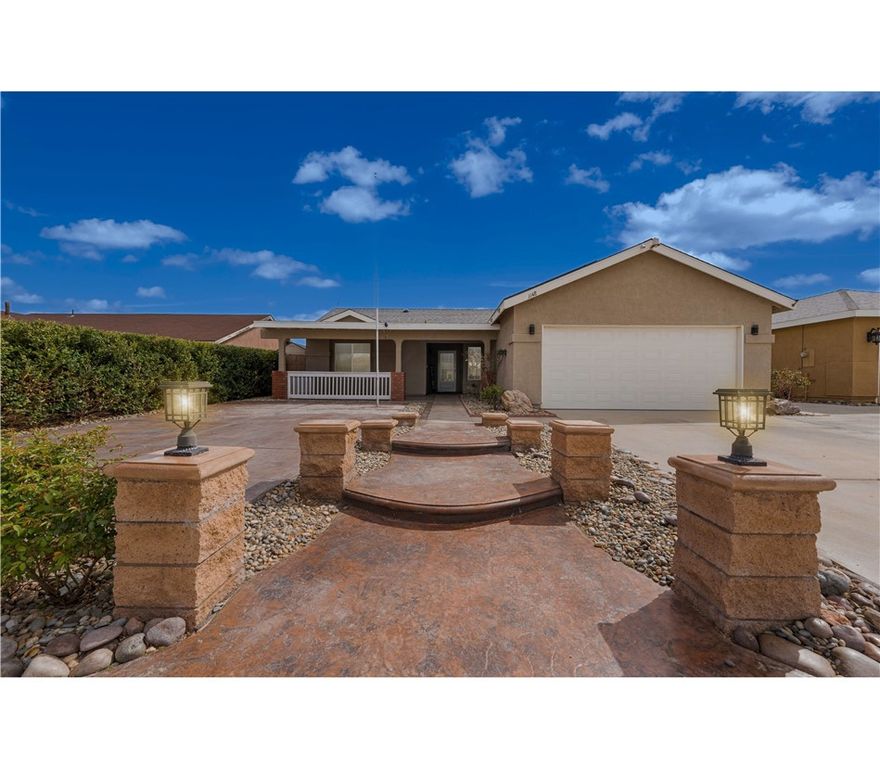 Welcome to Wrightwood Court, a beautifully updated single-story home located in Rosamond. This residence features an inviting open floor plan with a spacious living and dining area, modern finishes, and abundant natural light. The kitchen is highlighted with updated cabinetry, stainless steel appliances, and a stylish backsplash, making it both functional and attractive.The home offers four comfortable bedrooms and two bathrooms, providing plenty of room for family or guests. The primary suite includes generous closet space and direct access to the backyard. Outdoors, you'll find a large covered patio, perfect for entertaining, along with low-maintenance landscaping and solar panels for energy efficiency.Additional highlights include a two-car garage, a welcoming front porch, and a lot designed for both privacy and convenience. An exclusive video tour is available on website for those who wish to preview this home in more detail before scheduling a showing.