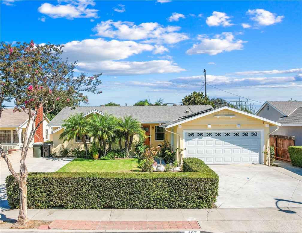Don't miss this beautifully upgraded three bedroom plus large well-lit office, two bath single story detached home located just walking distance from Woodcrest Elementary School and Park. This home features a beautifully remodeled kitchen, hard flooring throughout, central heat and air conditioning with a Puradigm purification system, dual pane windows and slider, whole interior is freshly painted, a driveway that fits three cars and an additional huge RV pad, newer 175amp electric panel, and solar with a tesla power wall. The lovely private backyard has a covered patio and producing orange tree. It's two car attached garage has direct access from the kitchen and added storage cabinets. It is close to the Costco, Walmart, and Target/Sprouts shopping centers, Urban Air Trampoline and Adventure Park, and AMC Theater. Just a short distance to Cal State Fullerton, Fullerton College, Hope University, downtown Fullerton with all of its restaurants, entertainment, and more! Refer to the links to the Video and Matterport three-dimensional interactive floorplan.