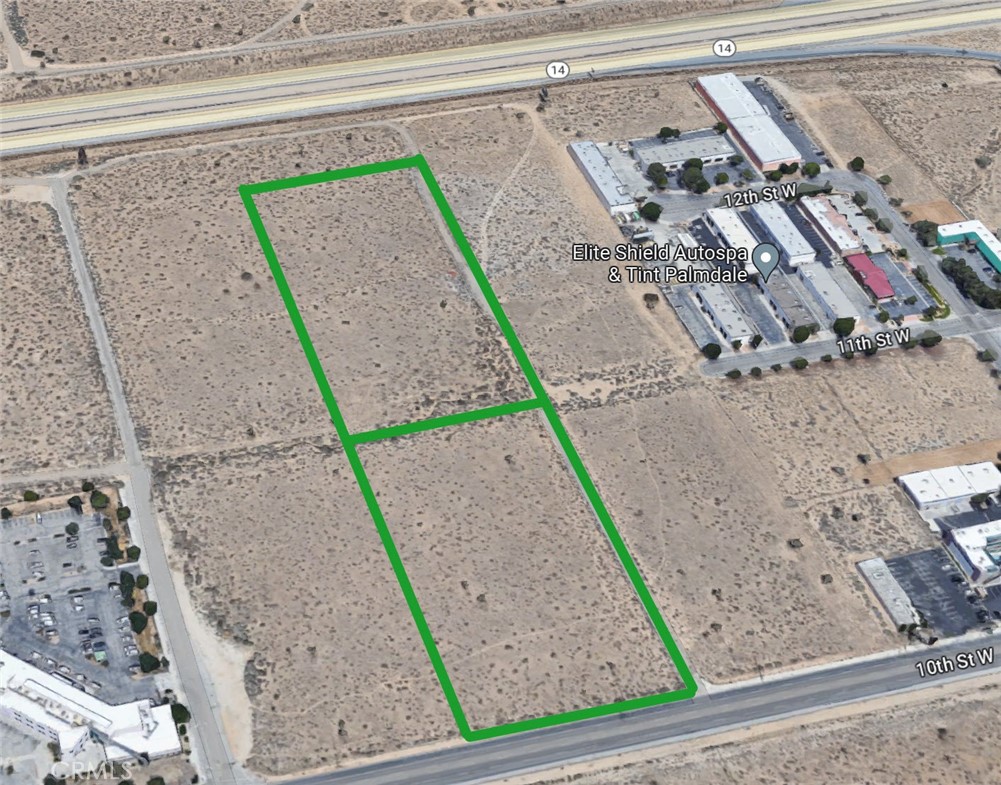 Rare opportunity to own almost 10 acres of vacant land strategically located in Palmdale, California, visible from the 14 Freeway off of Avenue M-8 and 10th Street West. This prime real estate offering comprises of two parcels with APNs 3111-012-034 (217,713 square feet; 5 acres) and 3111-012-082 (213,226 square feet; 4.9 acres). One of the most compelling features of this property is its proximity directly across the street to the new Trader Joe's distribution facility being built, which will span over one million square feet in new construction and employ up to 1000 workers! Per the City of Palmdale, both parcels are zoned OFFICE FLEX. This zone is intended to allow mixed-use development of office/flex uses and supportive service, retail, and commercial uses. It allows a mix of businesses that provide a wide variety of employment-generating activities, including office, medical, R&D, and flex/makerspaces. Office uses may be stand-alone, or part of a large business/office park development. These areas are typically situated close to regional roadways or freeways.