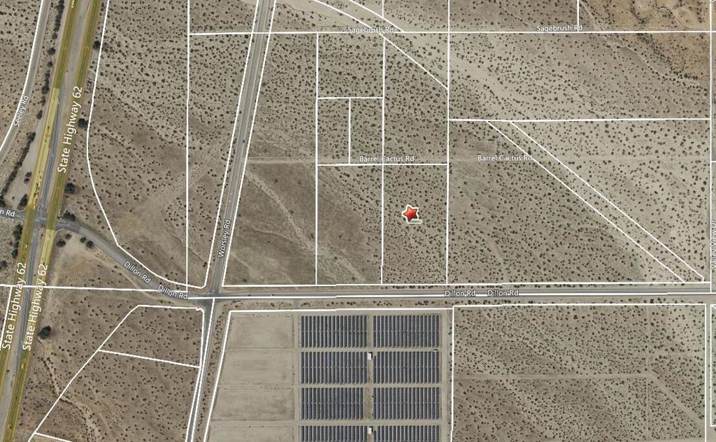 A great 4+ acre piece of flat usable land just minutes from the 10 FWY. With 330 feet of frontage road off of Dillion and Hwy 62 in the North end of Palm Springs, discover the endless potential this 4.83 acre property offers under W-2 zoning! Ideal for single family dwellings, gardening, and field crops on parcels under one acre, and for more than 1 acre, this versatile designation opens the door to even more opportunities on larger lots. For parcels over an acre, such as this, permitted uses expand to include commercial nurseries, orchards, and additional agricultural ventures. The W-2 zoning also allows for trailer, boat, and car storage facilities, making this a unique chance to create income-producing uses or establish your own private retreat. Whether you're seeking a residential build site, agricultural investment, or business opportunity, this land offers remarkable flexibility and value, especially with 330 feet of frontage rod off of Dillion rd.