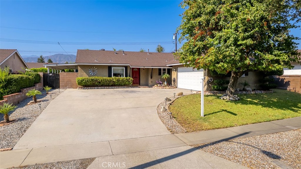 Welcome to this beautifully upgraded home located on a treelined street in the highly
desirable city of Glendora. This home has a lot of curb appeal as you walk up the over-
sized driveway with room for many cars to park. The living room is spacious with lots of
windows with views of the backyard. The dining area is roomy and leads into a
remodeled kitchen with lots of wood cabinets, self-closing drawers, granite counters,
granite sink, garden window, and stainless appliances. The two guest bedrooms are
large with ceiling fans, mirrored closet doors, and fresh paint. The guest bathroom was
upgraded with granite vanity and a shower/tub combo. The oversized primary bedroom
has a ceiling fan, fresh paint and crown molding. The attached primary bath is spacious
with a tile shower and updated vanity. The backyard is designed for entertaining with a
huge patio area all covered with lighting, ceiling fans, and a built-in gas BBQ. The yard
is meticulously maintained and ready for games or a swing set. There is new wood
flooring throughout with a tile hallway. Fresh paint and crown molding. This lovely
home is ready for you to call home!