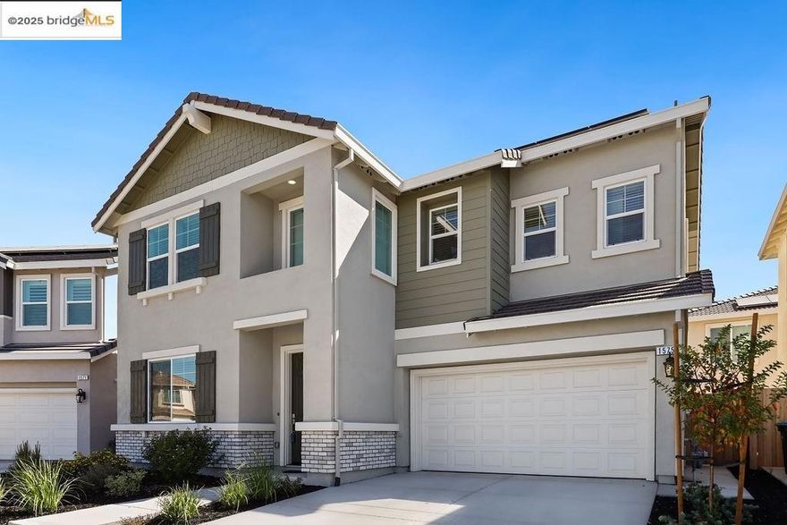 This is an absolute stunning new home in the Villages of Fairfield community, year built 2024 ! Too many upgrades to list but seller roughly spent close to 50k in upgrading home from builder, including solar owned and garage is set up for electric vehicles. This outstanding floor plan offers a nice living room & formal dinning combination. A very large kitchen with updated premium appliances and Quartz counter tops. A vast family room with plenty of room to entertain many guests. The home also has a bedroom and full bathroom on the main level. Upstairs you have a nicely sized loft plus the 2 other additional bedrooms and a double sink vanity full bathroom. The primary bedroom has a huge walk in closet, a tub & shower. Gorgeous luxury vinyl flooring throughout the home and even the carpets in the bedroom were replacement with a higher quality then the builders. This house is light and bright with windows in every corner and also brand new window coverings in all bedrooms, all the bedrooms have recessed lighting as well. The laundry room is upstairs & comes W washer & dryer. This is also a premium lot, its on a massive court with plenty of parking & very quite area. The pie shape yard has been already fully hardscaped & landscaped so no need to spend additional money on the yard !
