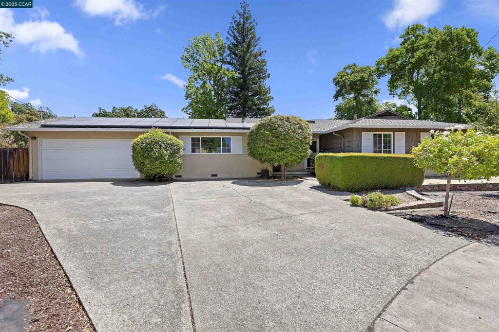 Cute rancher on a huge flat lot on a cul-de-sac in the Strandwood neighborhood. Hardwood floors and updated kitchen with newer appliances. Excellent central location- walk to Strandwood Elementary, minutes from College Park High School and DVC. Close to Crescent Plaza and convenient to hwy 680 and PH bart. Gardener included. One year lease preferred. Solar panels for lower PG&E bills! Apply with RentSpree https://apply.link/bSFNqEE