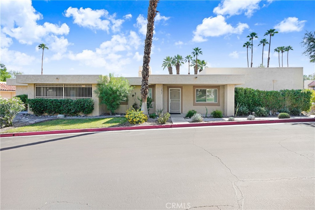 Stunning renovated South Palm Desert 3-bedroom, 2-bath condo situated near golf courses and surrounded by breathtaking mountains. This spacious home features a gas fireplace, custom cabinetry throughout, granite counter tops, stainless steel appliances, wet bar, separate laundry room, tankless water heater, owned solar, master en-suite bathroom with walk down shower, 2 car attached garage and a private patio to enjoy the mountain views, TV entertainment and a scrumptious barbecue. The fully equipped kitchen boasts electric stainless steel appliances, including a range/oven, refrigerator, microwave and dishwasher. The gated community offers amenities such as 4 pools, a clubhouse and tennis/pickleball courts. This beautiful property is located just a short drive from El Paseo (for easy access to shopping, dining, and entertainment), the Living Desert Zoo and Gardens, the Art Smith Trailhead and the Indian Canyons offering unparalleled outdoor adventures.