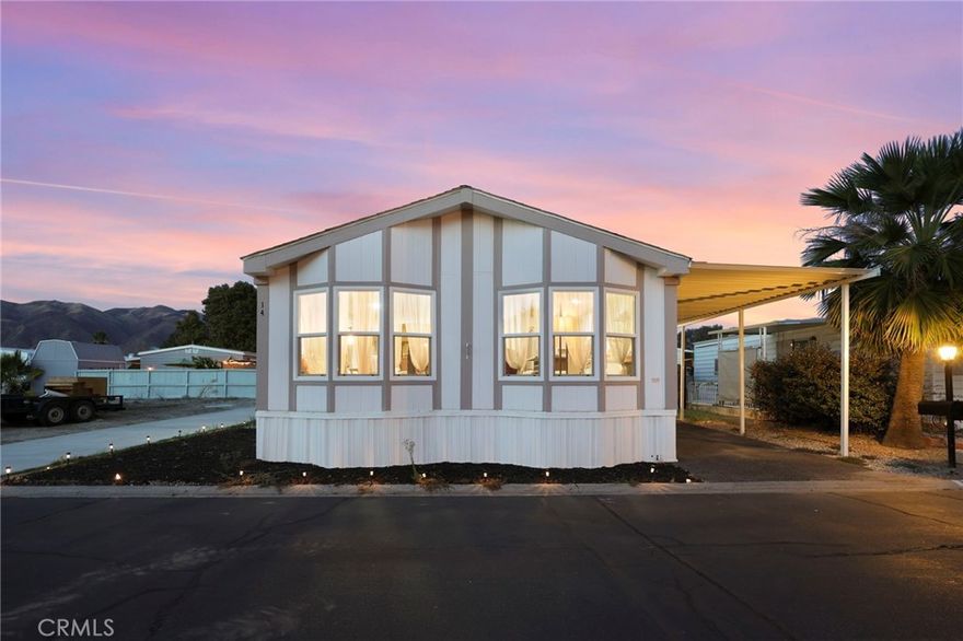 LOW SPACE RENT ONLY !!! Great active community!!! Seller Credit available!!! 
Stylish and move-in ready! This fully remodeled 2 bedroom, 2 bathroom manufactured home offers approx. 1,400 sq. ft. of bright, open living space. Step inside to find vaulted ceilings, new flooring, fresh paint, and a modern kitchen with quartz countertops, sleek cabinetry, and stainless steel appliances. The spacious primary suite includes a private bath, while the secondary bedroom and full guest bath provide plenty of room for family or guests. An indoor laundry room adds everyday convenience. Located in a well-kept community with resort-style amenities — including a pool, spa, clubhouse, and dog park — low land lease. Close to shopping, dining, and commuter routes, this home blends comfort, style, and value in one beautiful package. Don’t miss your chance to make it yours!