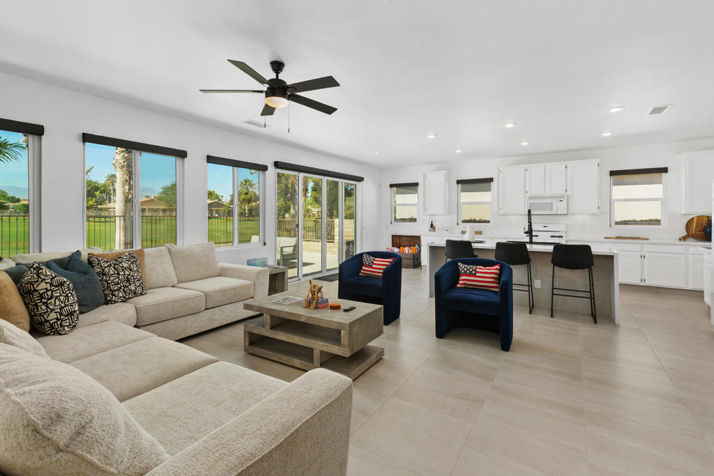 STR-Approved Golf Course Gem Across from Empire Polo Club! Elegantly remodeled in 2024, this 2,000+ SF 3BD/3BA home offers high-end finishes, mountain and fairway views, and a brand-new pool/spa for ultimate relaxation. Perfect as a full time residence, vacation getaway, or investment property. Everything has been done, from new garage doors, new windows, widened/new sliding doors, remodeled kitchen and bathrooms, new paint inside and out, gorgeous new tile flooring, even a brand new pool including all pool equipment. Indian Palms is located near the Empire Polo Club, where the Coachella and Stagecoach Festivals are held, making this a prime short-term rental opportunity. The attached garage has been transformed into a stylish entertainment/game room with mini split air conditioner, stunning epoxy flooring and new overhead garage doors. Note that the garage can easily be changed back from entertainment room to garage. Furnishings negotiable for turnkey setup. STRs permitted--maximize income in a sought-after location! Absolutely one of the nicest homes to be found in all of Indian Palms CC. Don't sleep on this home, it's THE one you'll want for your very own or your investment portfolio.
