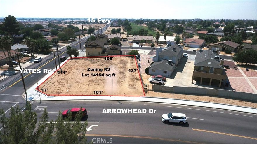 Corner Flat Lot – R3 Zoned Multifamily Opportunity in Victorville!

Excellent opportunity to develop on this R3-zoned corner lot in a prime Victorville location, just minutes from the I-15 freeway, major shopping centers, schools, and services.



Perfect for investors or developers looking to build up to 6 units (condos or townhomes – buyer to verify with the city). This property offers strong rental income potential with 100% occupancy expected due to its high-demand location.



 Zoning: R3 – Medium Density Residential

 Potential: Up to 6 units (check with City of Victorville)

 Location: Near freeway, retail, restaurants, schools

 Investment Potential: Strong rental demand area



Don’t miss this rare multifamily development opportunity—drive by and envision the possibilities!