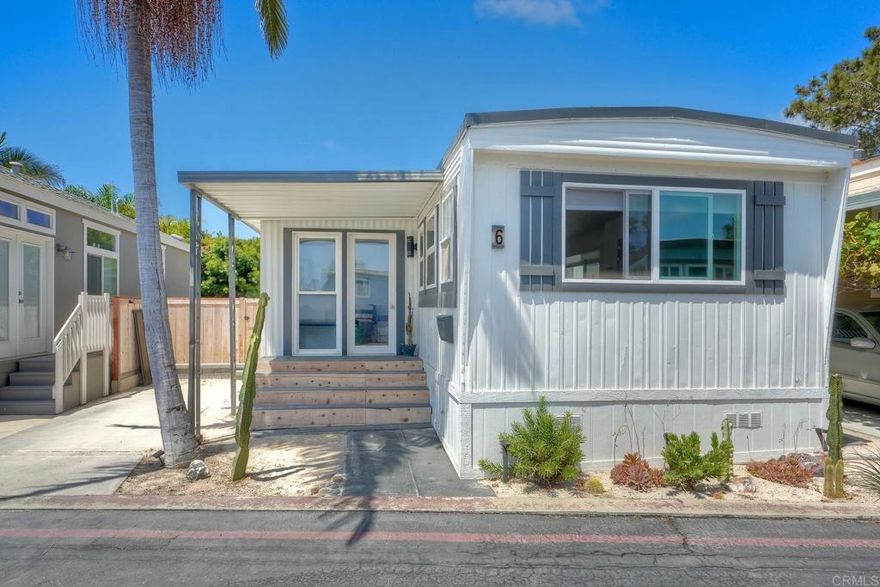 This modernized beach retreat isn’t for everyone, it is for those that understand how to enjoy life! Wake with the sun, stroll barefoot to Beacon’s, or grab coffee at Pannikin before a day of surfing, creating, or simply being. This isn’t just a home—it’s a lifestyle shift. No lawn to mow, no stairs to climb, no wasted walls. Just you, your thoughts, and the ocean breeze. Beautifully remodeled, this spacious 2-bedroom, 1-bath beach house sits on an oversized lot with a fenced yard. The open-concept floor plan is filled with natural light and features new appliances, updated kitchen and bath, fresh flooring, and designer finishes throughout. Located in the heart of Leucadia, you’ll love the community amenities—a sparkling pool and clubhouse—plus the unbeatable walkability to beaches, restaurants, surf shops, coffee houses, the weekly Farmer’s Market, and the new pedestrian/bike crossing. No traditional property tax or HOA fees. Space rent is $1,978/month. No rentals allowed.