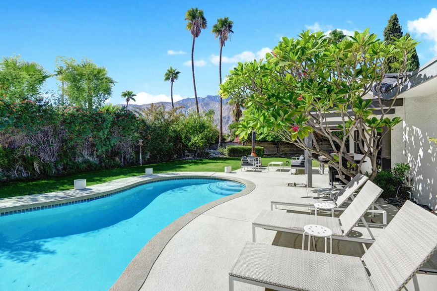 Welcome to 1031 E El Conquistador, a beautifully maintained Palm Springs retreat located just minutes from downtown and the vibrant Uptown Design District. This mid-century inspired home features 3 spacious bedrooms and 2 full bathrooms, offering the perfect blend of style, comfort, and convenience.Step outside to enjoy your private pool and spa surrounded by updated landscaping, perfect for relaxing or entertaining. Inside, the open layout creates an effortless flow from the kitchen to the living and dining areas, with abundant natural light enhancing the home's bright and airy feel.Recent upgrades include a HVAC system (Oct 2023), pool heater (2023), pool filter (2023), pool pump (2024), water heater (2023), and a front yard landscaping refresh with all new sprinklers (2022). The exterior was freshly painted in 2022 with fascia replaced as well.This home also features leased solar, helping to reduce monthly energy costs while keeping your footprint low.Don't miss this turn-key gem ready for its next chapter in Palm Springs living.