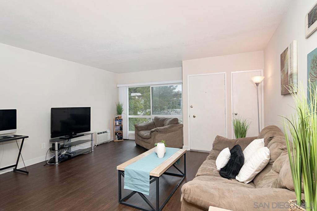 Wonderful opportunity in highly sought after La Mesa community. Located at the end of a cul-de-sac this gated community is beautifully landscaped and maintained. Lots of lush plants, flowers, grass areas and trees! This condo is a top floor, corner unit with loads of natural light. Highly functional layout with large rooms. Bedroom is large enough to have an at home office or nursery. Large open living room with formal dining room. Kitchen has upgraded cabinetry with ample storage, granite counter tops and brand new refrigerator, microwave, stove/oven and dishwasher. All new vinyl plank flooring, freshly painted and newer lighting/hardware/fixtures. Wall A/C located in living room. Designated covered parking space in gated parking area. Community features laundry area, pool, spa, and lots of grassy areas. Complex Features: ,,,,, Equipment: Range/Oven Sewer: Sewer Connected Topography: LL