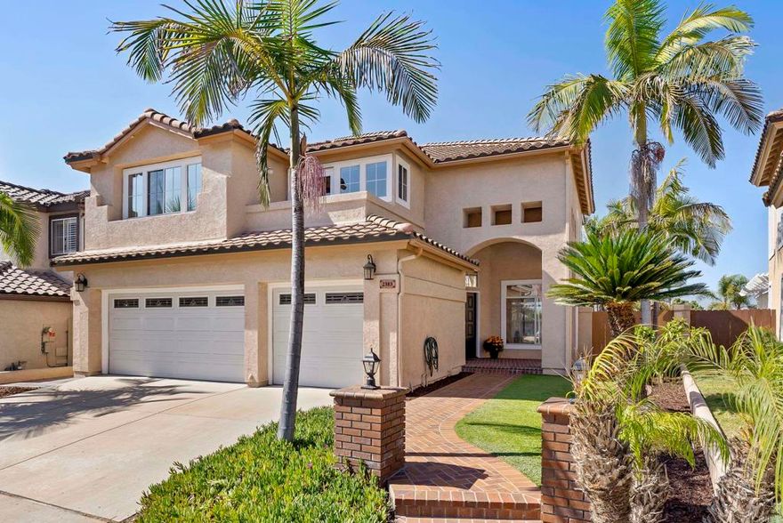 Perched above its backyard neighbors, this home enjoys beautiful views and privacy.  Property is set on a cul-de-sac - No Mello-Roos - Original owner - Enjoy pools, parks, tennis courts, pickle ball - Vaulted ceilings with spiral staircase - Kitchen features sunny nook - Family room with gas fireplace - Spacious master bedroom with walk-in closet - Laundry room inside on first floor - Garage has been drywalled and painted - Patio with built in BBQ ready for entertaining, and a mature avocado tree ripe for the picking.