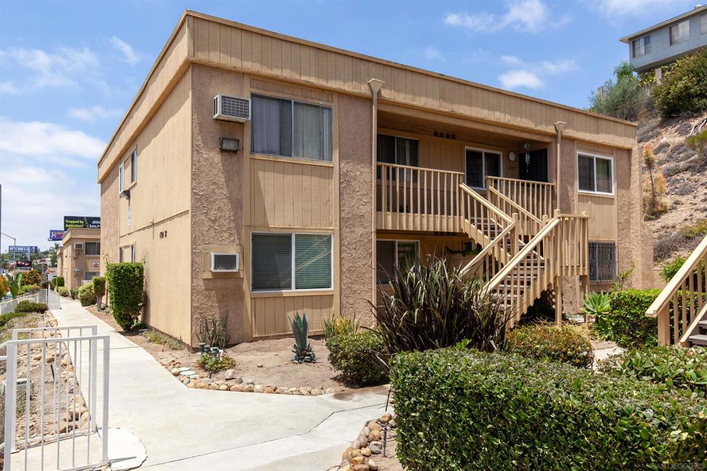 Light & Bright Corner Condo – Low HOA! This charming upstairs 1-bedroom condo is the perfect opportunity for a first-time buyer, investor, or anyone in between. The light-filled home is on the top floor so no one is above you! It offers plenty of cabinet and storage space and off-street parking. Community laundry just steps away but with HOA approval, you could possibly add laundry to living room closet. Located in a well-maintained community with low HOA dues that cover water, sewer and trash. Conveniently located across from the Joan Kroc Center—enjoy fitness, arts, and even ice skating. Quick access to I-8, 94, SDSU, and downtown. Some photos virtually staged.