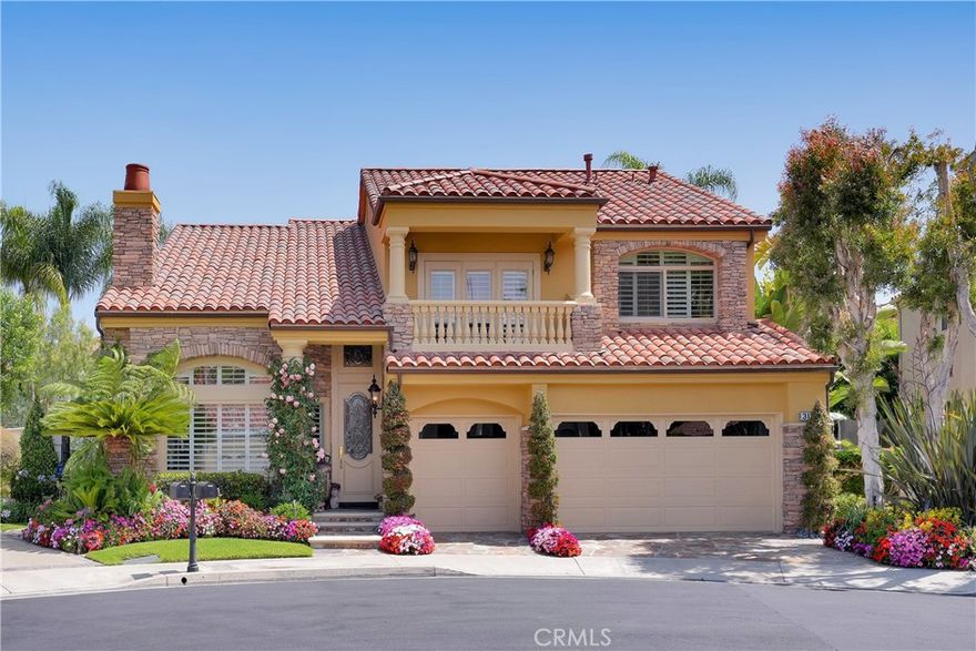 Must see! Don't miss out! "Breathtaking Home" available in Newport Canyon Community - Prime Location!! Showcasing one of the largest backyards in the entire community. The highlight of this home is the gorgeous pool, spa and running fountains! Experience comfort, sophistication, and the pride of a prime neighborhood in this beautifully maintained 3-bedroom home with a loft (optional fourth bedroom) on a private cul-de-sac. Offering 2,432 sq ft of refined living, this residence showcases a substantial investment in custom mill work, Lauzen wood floors, Wood-Mode custom built-in cabinetry, new windows and French doors with 1/2 inch single pane glass and V-groove etching, custom leaded glass throughout. The high-end kitchen is equipped with a Sub-Zero refrigerator and an industrial Dacor eight-burner oven, perfect for the culinary enthusiast. Step outside to a stunning backyard retreat with a sparkling pool, spa and tranquil running fountains surrounded by lush, beautifully landscaped grounds-perfect for relaxing and entertaining. The outside bar seats 10 comfortably. Built-in Dacor BBQ, burners, refrigerators, and mature vegetation. The front landscaping enhances the inviting curb appeal, reflecting the care and pride found throughout the home. Additional highlights include a garage with custom cabinets and overhead storage. With proximity to John Wayne Airport, award-winning beaches, top-rated schools, and easy freeway access, this rare opportunity offers a well-cared-for home ready for you to enjoy, blending sophistication, exceptional location, and the warmth of a truly special property.