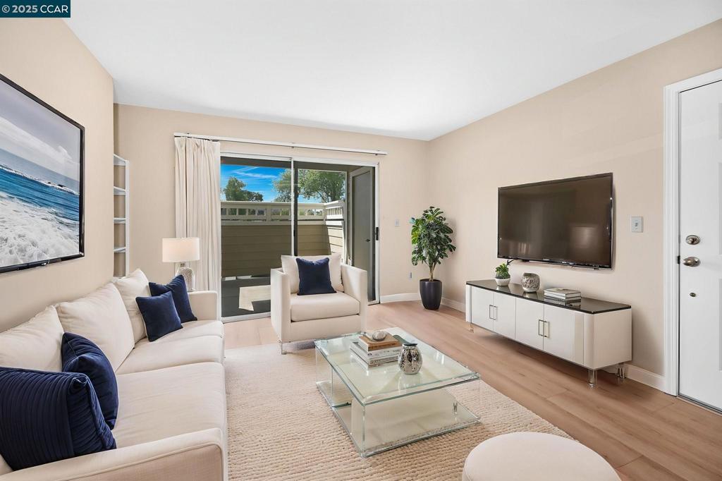 Welcome to this beautifully updated 1-bedroom, 1-bathroom ground-floor corner unit, nicely situated in the gated Reflections community close to Market Place, Trader Joe’s, and City Center. This unit features fresh interior paint and brand-new laminate flooring throughout, creating a modern and welcoming atmosphere. The kitchen is equipped with a brand-new refrigerator, dishwasher, oven, and cooktop—ideal for both everyday living and entertaining. Step outside to your own private patio and enjoy your morning coffee in a quiet outdoor setting. Community amenities include a sparkling pool, relaxing spa, well-equipped gym, clubhouse, and a BBQ area for weekend gatherings. With convenient access to 680, shopping, dining, and entertainment, this move-in-ready condo offers comfort, style, and an unbeatable location. Don’t miss the opportunity to make this updated corner unit your new home! Will be held open on 6/15 from 1pm-3pm