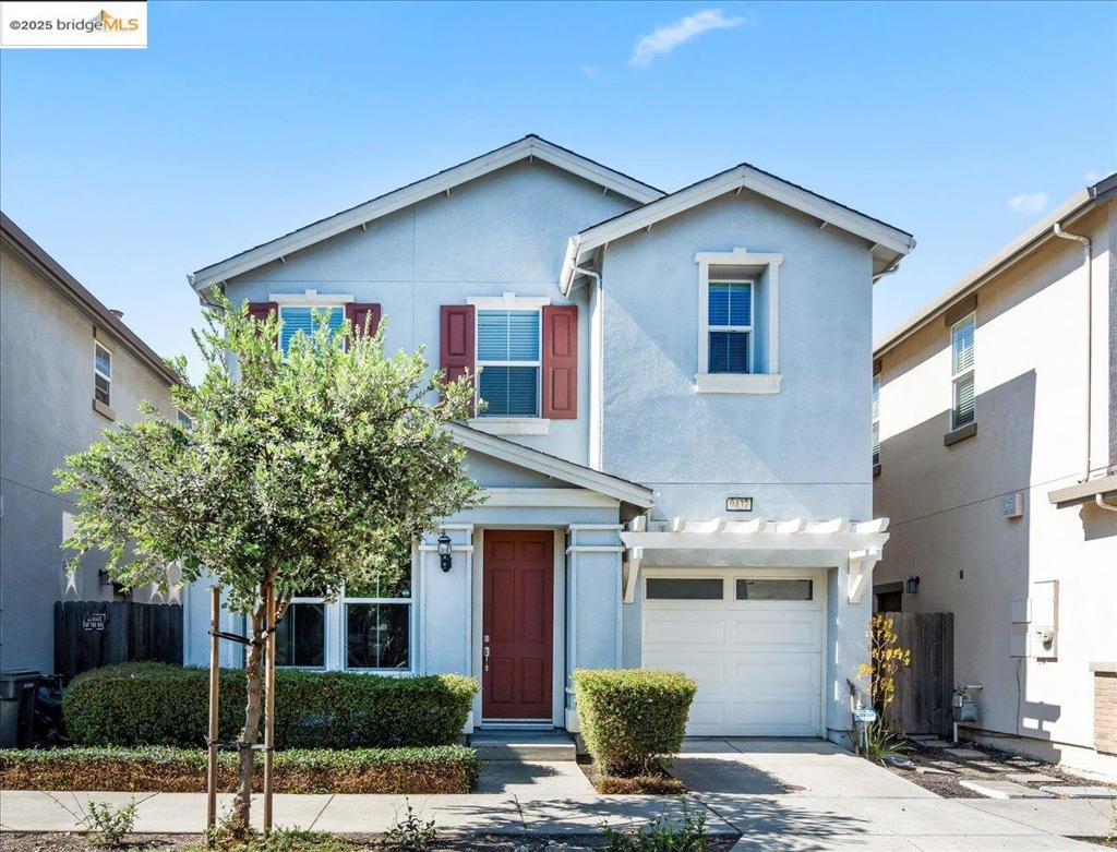 Welcome to this hidden gem in the sought-after Elmhurst community! This 3-bedroom, 2.5-bath home blends comfort, style, and convenience in a prime Oakland location. Built in 2008 (Pulte), the open layout features a modern kitchen with stainless steel appliances, dining bar, and casual eat-in area — perfect for weeknight dinners or weekend entertaining. Dual-pane windows, AC and central heat the home comfortable year-round. Upstairs, the spacious primary suite boasts a huge walk-in closet, double vanity, soaking tub, separate shower, and private water closet. Two additional bedrooms share a full bath, and the laundry room is conveniently located on the same level with a full-size washer and dryer. Step outside to your private patio with a charming pergola for morning coffee or evening gatherings. The attached 2-car garage, full driveway, and nearby guest parking make coming and going a breeze. Elmhurst offers its own neighborhood park, picnic area, and greenbelt, while BART, freeways, schools, and Oakland Airport are just minutes away. This is the perfect mix of modern living and community feel! Come see why 9437 Dunbar is ready to welcome you home!