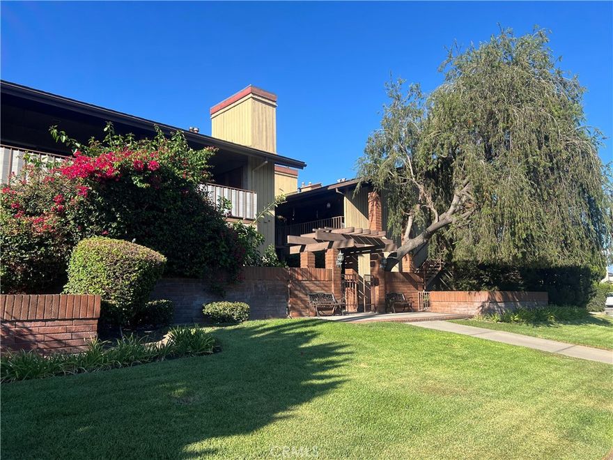 Great location! Close to 99 Ranch market, H-Market, westfield Santa Anita mall & Bus stations. Single level on first floor. It's nestled in the beautiful water features and a greenery garden community. Spacious living room with a fireplace and leading to a large covered patio area. Private laundry room with Washer & Dryer. Central air conditioning system, two parking spaces: One in the shared garage, and another one on the covered parking spot. Award winning Arcadia school district.