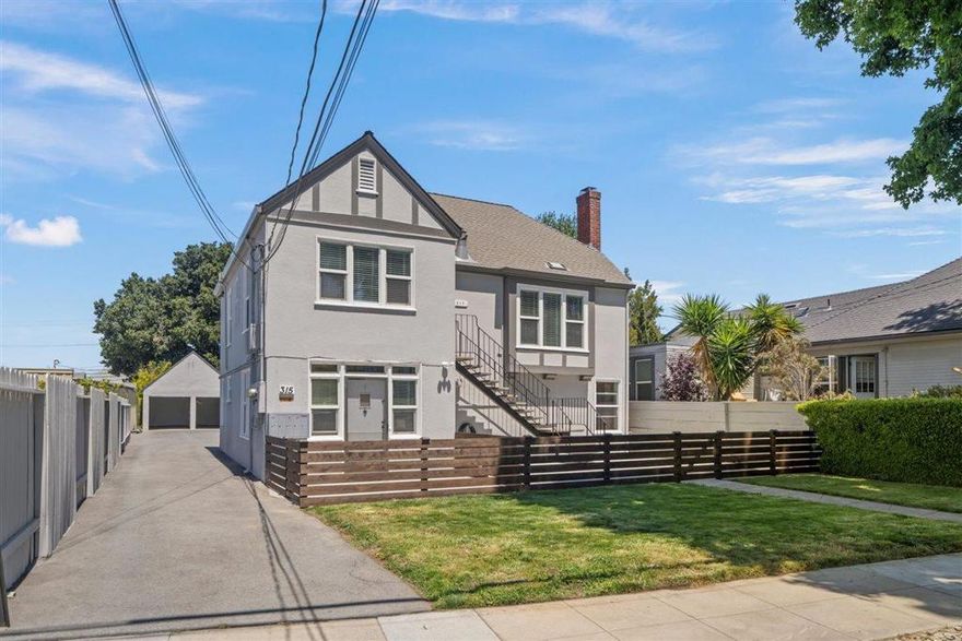 Rare turnkey tutor style fourplex situated on a large 7,591 SqFt lot in one of the Bay Area's most coveted submarkets. Opportunity for owner-occupancy with up to 80% LTV conventional financing. Low cost alternative to a single family home. Three studio units and one 2-bed/1-bath unit. Two vacant fully remodeled units - a rear cottage studio and a 2-Bed/1-Bath flat - both with in-unit laundry.  Substantial capital improvements completed including new electrical wiring and sub-panels, copper plumbing throughout, roof (2017), fencing, asphalt and concrete, and three units completely remodeled with high-end finishes.  Two studios are rented, one of which is fully remodeled. An ADU consultancy's pre-feasibility study indicates that up to 5 ADU units can be added which would drive substantial income and appreciation. There are 2 private 1-car garages and 5 uncovered parking spaces. Monthly rent: $9,965 (scheduled), $10,885 (proforma). The strong rent growth, shortage of housing units, proximity to large Silicon Valley employers, and ADU potential make 315 Grand Boulevard an exceptional investment for both the cash flow and appreciation-minded investor. Offering memorandum, disclosures, walkthrough video, and Matterport tours available.