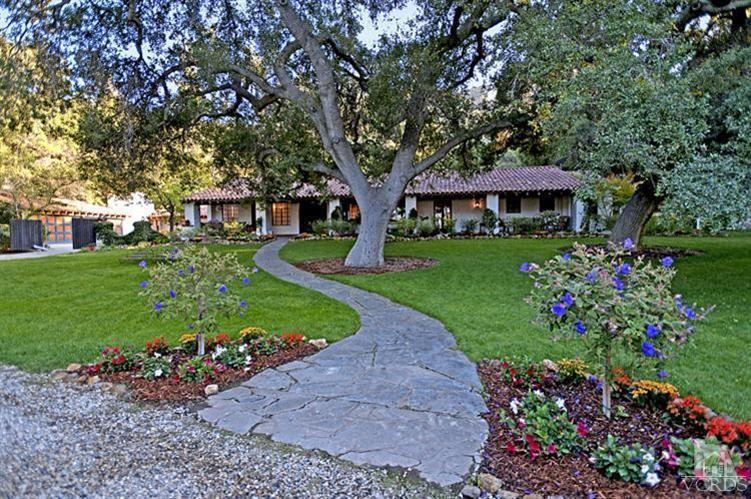 Situated in the historic and pastoral community of Hidden Valley. One of the most exclusive ranch areas in the United States. This privately gated Thousand Oaks Equestrian Ranch property with protected stately Oak trees is graced by dazzling open space views. Truly a enchanting one of a kind picturesque prized property with a special history of its own. Most recently featured in the movie ITS COMPLICATED and former celebrity owned. The charming Santa Barbara style home offers a main house with 5 bedroom & 5.5 bathrooms, pool & pool house, separate guest house, 6 stall barn, hot walker and several turnouts areas . The property is surrounded by mountains laced with riding trails and touched by Pacific Ocean breezes. Located less than an hour from Los Angeles & Santa Barbara and minutes from Westlake Village and Sherwood Country Club. This unique estate affords the discriminating purchaser a once in a lifetime opportunity.