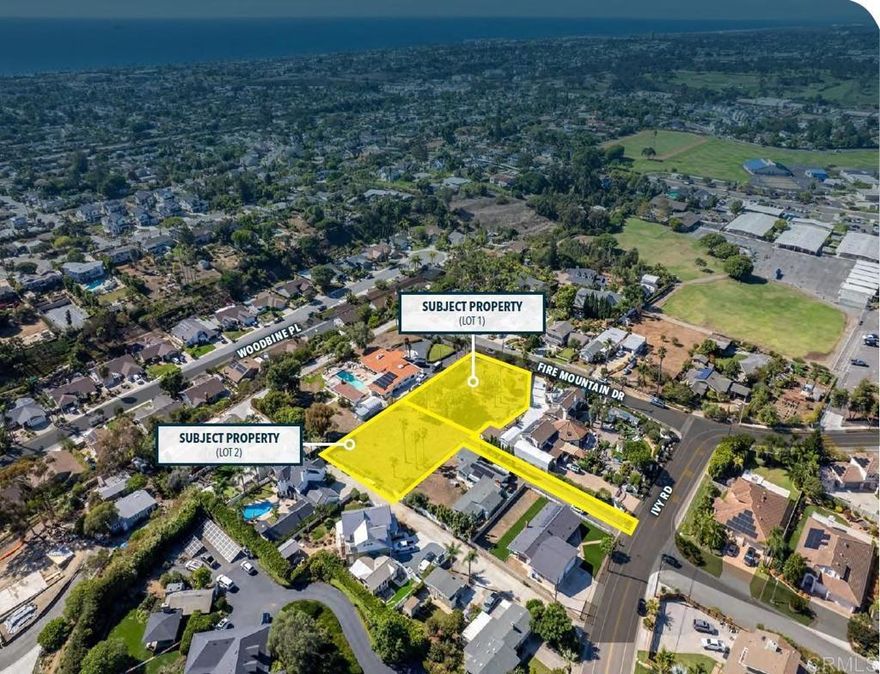 Consisting of two flat, buildable parcels totaling approximately ±0.84 acres, these properties are zoned for single-family detached residential units, making them ideal for custom home builders or end users seeking to create coastal estate homes. Each lot can be purchased separately or together for a larger development opportunity. With utilities available nearby and generous lot dimensions, the sites offer the perfect foundation for tailored residential design. Surrounded by mature landscaping and custom homes, these parcels combine prime location, buildability, and coastal convenience—a rare chance to secure new home opportunities in the heart of Fire Mountain, Oceanside