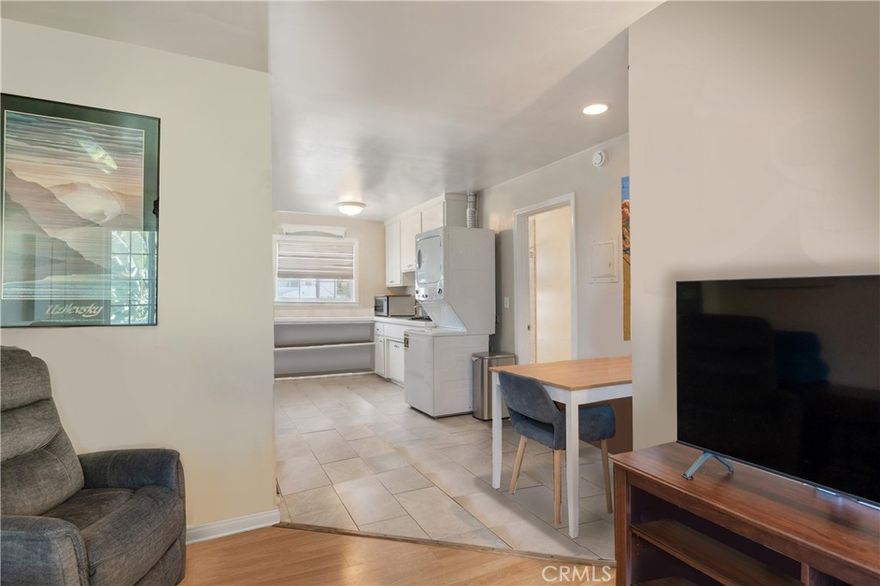 Adorable, affordable and conveniently located.   Welcome to this one bedroom (studio), one bath unit in beautiful City of San Clemente.  Enjoy the ocean breeze in the morning.  This home is just minutes to the beach. You will also get a peak-a-boo view of the ocean.   Open floor plan, with lots of natural sunlight coming in.   Upper level with a private entrance and balcony.  Beautifully upgraded bathroom, sparkling white kitchen  (refrigerator, washer/dryer included).  Bedroom has a walk in closet with built-in shelves.   One parking spot available in front of unit.  Close  proximity to I-5, San Clemente Outlets Store, San Clemente Pier, restaurants, and of course the Ocean.  Water, trash and gas included in rent.  Property is available for a six (6) months lease term only.   This will go fast !!!