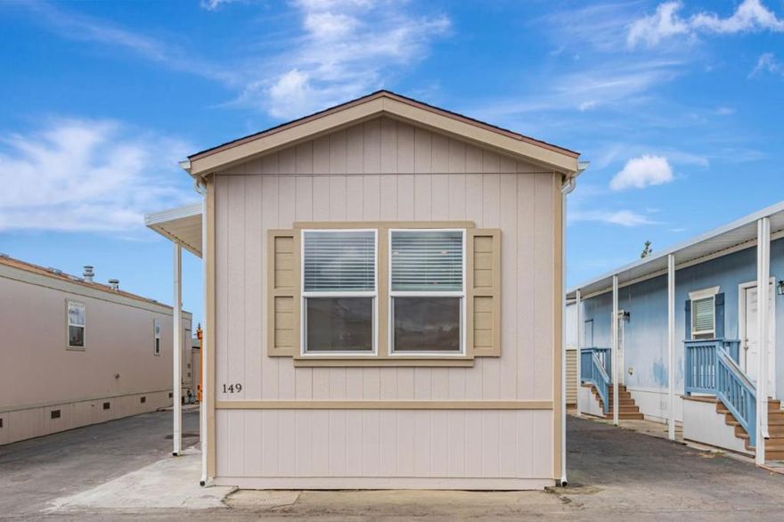 Price Improvement and SPACE RENT REDUCTION TO  ONLY $1,195! This property now offers even more value in today's market. Featuring a brand-new 2025 mobile home with low space rent, a central location, and move-in readiness, this home is the perfect blend of comfort and convenience. Discover modern living in this charming 2-bedroom, 1-bathroom home located in the vibrant city of San Jose. Built in 2025, this never-occupied Clayton home is in pristine condition and offers 745 sq. ft. of thoughtfully designed living space. The kitchen comes fully equipped with a dishwasher, garbage disposal, microwave, oven range, and refrigerator, making meal prep both easy and convenient. Dine in the cozy eat-in kitchen or enjoy meals in the dining area that flows seamlessly into the living room. Durable vinyl/linoleum flooring throughout ensures both style and practicality, while energy-efficient double-pane windows and Energy Star appliances help keep utility costs low. Laundry is hassle-free with dedicated hookups. Located within the Alum Rock Union Elementary School District, this home is close to schools, shopping, dining, and major commuter routes, offering the perfect balance of convenience and lifestyle. Embrace a low-maintenance, comfortable lifestyle with this delightful San Jose home!