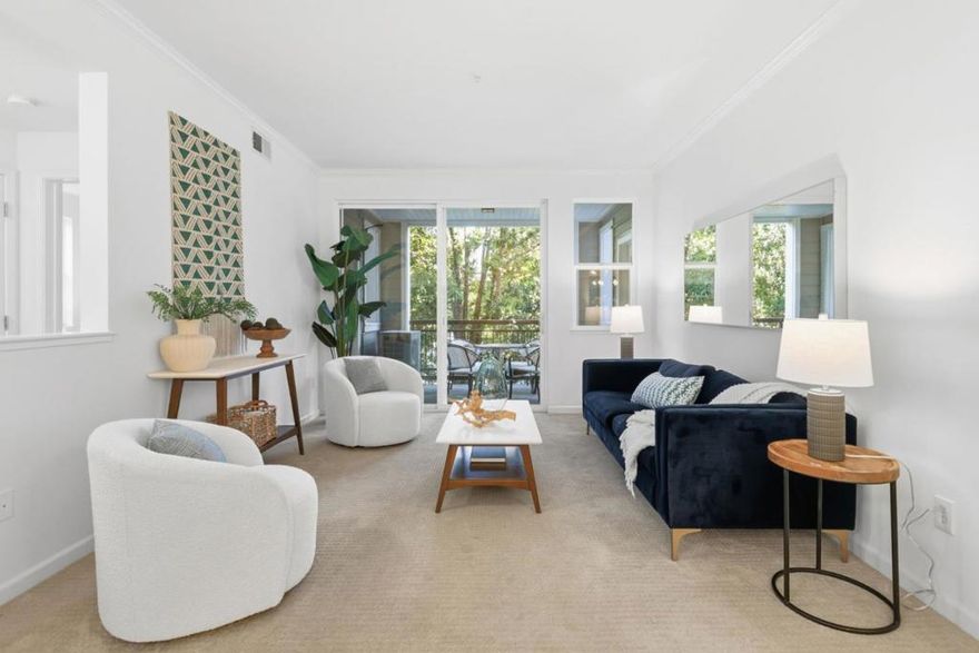 Experience comfort and convenience in this beautifully updated 2-bed, 2-bath condo with 1,197 sq. ft. of thoughtfully-designed living space in the desirable Woodland Creek community WEST of 101. Ideally located just mins from Palo Alto, Menlo Park, Stanford and myriad tech firms, this 2nd floor unit provides unbeatable access to the best of the Peninsula.  This comfortable, modern living space flows together in an open-concept layout. The well-equipped kitchen includes oven/range combo, microwave, dishwasher, refrigerator, and a separate pantry with full-sized washer and dryer. Indoor-outdoor living with a private covered balcony accessible from every room. The primary suite offers dual closets and a private en-suite bath, while the second bedroom includes a walk-in closet and direct balcony access.   Additional highlights include abundant natural light, built-in desk for remote work, gated security, assigned parking, and access to community amenities such as a heated pool, in-ground spa/hot tub and gym/fitness center.  West of Highway 101 and moments from local favorites like Edgewood Plaza, this home offers an exceptional blend of comfort, lifestyle, and value. An ideal opportunity for first-time buyers or investors.
