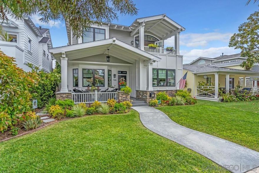 Welcome to your dream home on the stunning island of Coronado! Built in 2018 and designed by renowned architect Christian Rice, this exquisite property sits on a spacious 5,600sf lot and blends modern luxury with timeless elegance. The main residence features 4 spacious bedrooms (one located on the first floor), each with its own ensuite bathroom, plus an additional half bath for guests. The open-concept living areas feature stunning finishes and designer touches throughout, creating a perfect blend of comfort and sophistication.  The gourmet kitchen (featured in local magazines) is a chef’s delight, equipped with high-end appliances and ample counter space. Open the large La Cantina doors and connect the indoors to the incredible peaceful and private back patio with fire place, heaters, TV and built in BBQ/Bar.  Relax in the the master suite with private balcony, a true retreat with a spa-like bathroom and walk-in closet.  Additionally, the property includes a charming 1-bedroom, 1-bathroom carriage house above the two-car garage, ideal for guests and visitors. The 2 car garage provides ample storage space, with an extra covered carport for convenience.  Situated in a perfect location, this home is ideally close to parks, local schools, and a variety of shopping and dining options. Enjoy the best of island living with easy access to Coronado's beautiful beaches and vibrant community. Don’t miss this opportunity to own a piece of paradise!