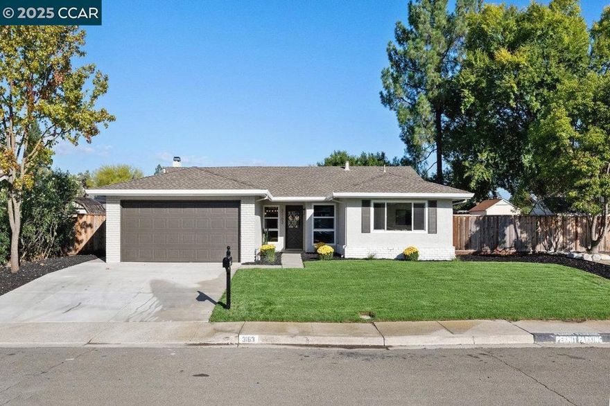 Welcome to 3163 Christopher Way, a beautifully reimagined single-level home where modern comfort meets serene, suburban living. Nestled in the heart of San Ramon, this residence is move-in ready! Step inside to discover a bright and airy 1,520 sq. ft. interior, bathed in natural light & adorned with fresh, contemporary paint.The heart of the home is a thoughtfully designed floor plan that effortlessly connects the inviting living areas. You will love the brand-new kitchen flooring & the quality updates found throughout the home. Retreat to 4 generously sized bedrooms, including a tranquil primary suite, which offer ample space for family, guests, or a home office. They are complemented by 2 renovated full bathrooms. Situated on a 7,030 sq. ft. lot, this property features beautifully landscaped front & backyards. The generous outdoor space is your blank canvas for summer barbecues, peaceful morning coffees, or simply letting children & pets play in your own private retreat. The Location Truly Has It All: Minutes to Top-Rated Schools: An ideal setting for families. Iron Horse Trail Access: This renowned trail is just a short stroll away, perfect for walking, cycling, & enjoying the sunshine. Popular shopping, & dining from your doorstep. A San Ramon gem with NO HOA fees.