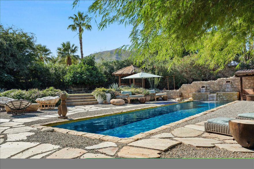 This majestic, Tulum inspired villa located in Rancho Mirage is a true taste of Mexico and Yucatan right in the heart of the  Coachella Valley. This historical estate sits on nearly one acre of Zen oasis. Full of original charm, details and furnishings, this home has been impeccably curated for the most discerning of tastes. Enjoy the ultimate in privacy and convenience of being close to restaurants, shops and stores. Actual total square footage with 4 beds, 4 baths is 2213. Available to Lease or Purchase.