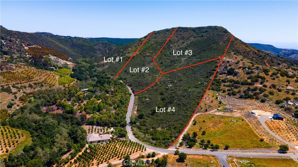 4 Parcels sold separate or together. Escape the ordinary and find your freedom in De Luz—Temecula’s hidden gem known for its rolling hills, ocean breezes, and peaceful, rural charm. Tucked among luxury estates, vineyards, and avocado groves, this is the perfect backdrop for your dream home, hobby farm, or private retreat. Located just a short drive from SoCal’s top wine country and within reach of both San Diego and Orange County, De Luz offers a rare blend of quiet seclusion and convenient access to city life. You have the option to purchase one, several, or all four neighboring parcels—each offering expansive acreage and endless potential: Lot #1: 12.54 acres offered at $199,000. Lot #2: 9.29 acres offered at $199,000. Lot #3: 14.17 acres offered at $209,000. Lot #4: 9.11 acres offered at $189,000. All 4 Lots Together: 45.11 acres for a total of $779,000. Whether you're dreaming of wide-open space, planning an agricultural venture, or just want to build your forever home in a setting that feels worlds away, this land offers the space and freedom to make it real.
