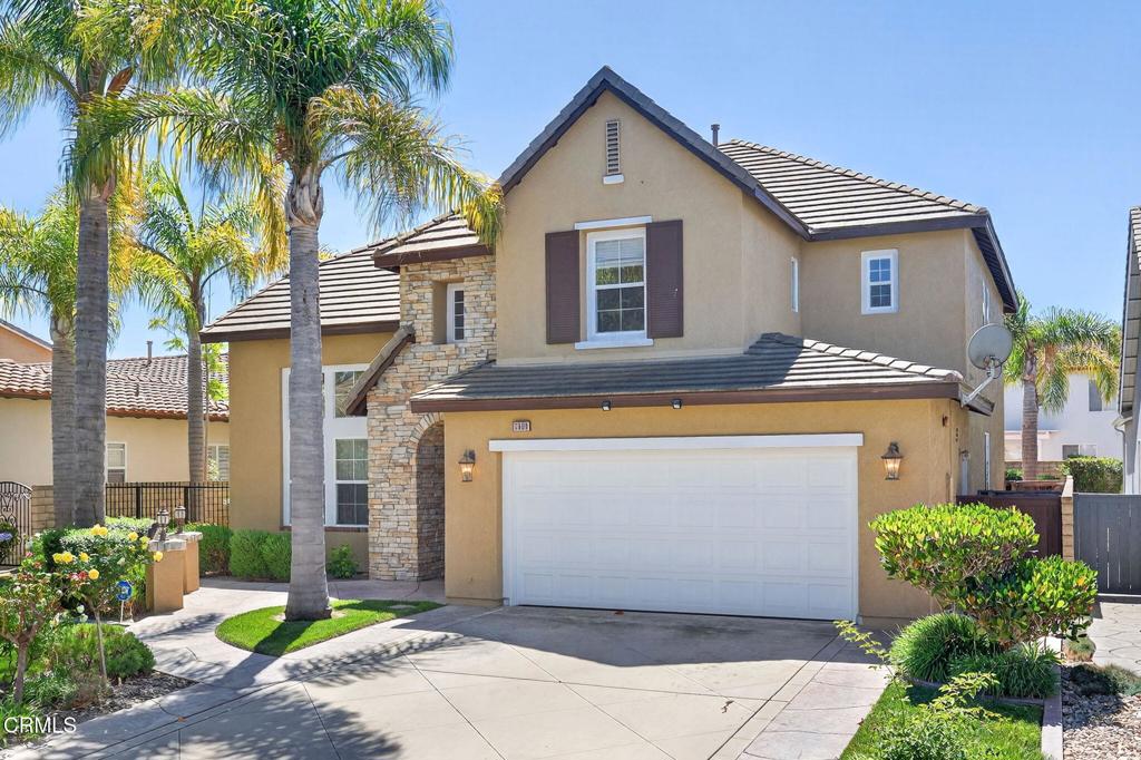 Tucked away at the end of Dry Creek Lane in the prestigious guard-gated community of Victoria Estates, this stunning 5-bedroom executive home offers the ultimate in California living. Just a short 7-minute drive to the Gold Coast's most picturesque sandy white beaches and the world-renowned Channel Islands Harbor, this home blends luxury, comfort, and lifestyle. Step inside to find a warm and inviting formal living room that flows seamlessly into an elegant dining room--perfect for entertaining during holidays and special occasions. Plantation shutters, rich finishes, and thoughtful design create a timeless aesthetic throughout. The butler's pantry leads you into a chef's dream kitchen, featuring a massive center island with seating for four, abundant cabinetry, and a spacious walk-in pantry. The adjoining family room, complete with a cozy fireplace and oversized windows, fills the space with beautiful natural light. A breakfast area opens directly to a meticulously landscaped and private backyard - ideal for morning coffee or weekend barbecues. The lower floor also includes a private guest bedroom with a full bath, ideal for multi-generational living or hosting out-of-town visitors and a 3 car tandem garage is the icing on the cake! Upstairs, the grand primary suite overlooks the lush backyard and features a luxurious spa-like bath with dual vanities, a large soaking tub, and a generous walk-in closet. Three additional well-sized bedrooms, another full bath and a full laundry room complete the upper level. Located in one of Oxnard's most desirable neighborhoods, Victoria Estates offers resort-style amenities including pool, spa and gym, parks, walking trails, and proximity to River Ridge and Victoria Lakes golf courses. Enjoy vibrant nightlife, upscale shopping, and a variety of dining options at The Collection at RiverPark, along with entertainment venues like Levity Live and a state-of-the-art multiplex theater. This rare offering won't last--schedule your private tour today and discover the best of coastal California living!