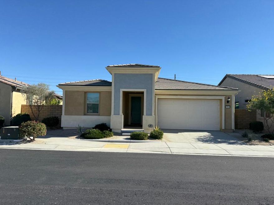 Long-Term Rental available in Domani - Palm Desert.  55 Plus Active Adult Community.This home is a former model & never been lived in.  2 Bedroom & 2 Bath home with Formal Dining or Office/Den area.  Kitchen is very nicely upgraded. Large separate Laundry Room.  2 Car Garage with epoxy flooring. Backyard offers a nice patio & BBQ.Great location close to shopping & dining.