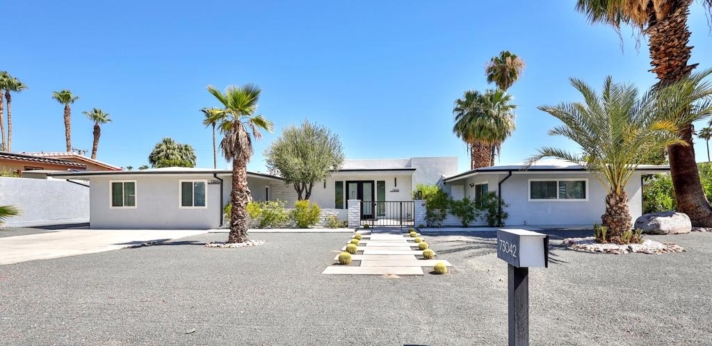Welcome to your South Palm Desert dream escape. This stunning, fully upgraded estate is the epitome of luxury living and resort-style relaxation located right behind El Paseo in desired South Palm Desert. Designed with an open, airy floor plan and cozy fireplace, the home is perfect for both intimate evenings and entertaining in style. The brand-new chef's kitchen is a culinary masterpiece, featuring top-of-the-line modern appliances, an integrated refrigerator, and a built-in coffee station--tailor-made for the gourmet enthusiast. Each bedroom is a private suite, complete with its own elegant bathroom for ultimate comfort and privacy. Slide open the collapsible glass doors to reveal an entertainer's backyard oasis: a sparkling swimmer's pool, soothing spa, custom putting green, and ping pong lounge area, all framed by breathtaking mountain views. Whether you're hosting guests or creating cherished family memories, this home offers it all, including an attached, self-contained ADU, with its' own separate entrance for added privacy or rental potential. Just minutes from the world-famous El Paseo shopping and dining, and a short distance to premier attractions like the Indian Wells Tennis Garden for the BNP Open, Empire Polo Grounds, Coachella & Stagecoach Music Festivals, along with PGA golf events, and endless championship golf courses. Available for sale, for long-term or short term lease, call today to schedule your private showing.