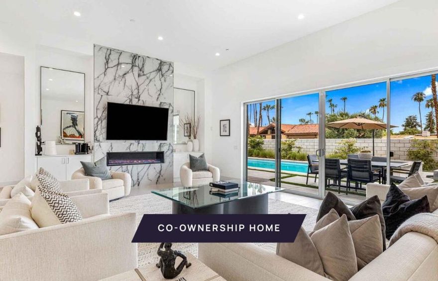 New co-ownership opportunity: Own one-eighth of this turnkey home, professionally managed by Pacaso. Looking for a slice of privacy in Palm Desert? Tucked inside a walled yard on an elevated corner lot, this home is ideal for indoor/outdoor desert living. The open floor plan features 12-foot ceilings in the living room and a large glass door that opens to the pool, spa and views of the nearby mountains. The gourmet kitchen is every cook's dream, with high-end appliances and lots of counter space.The spacious primary bedroom is a homeowner oasis, offering an en suite bathroom with an oversized shower and two large closets -- and more mountain views. Three guest rooms await family and friends. The home, close to El Paseo shopping and dining, comes fully furnished and professionally decorated.