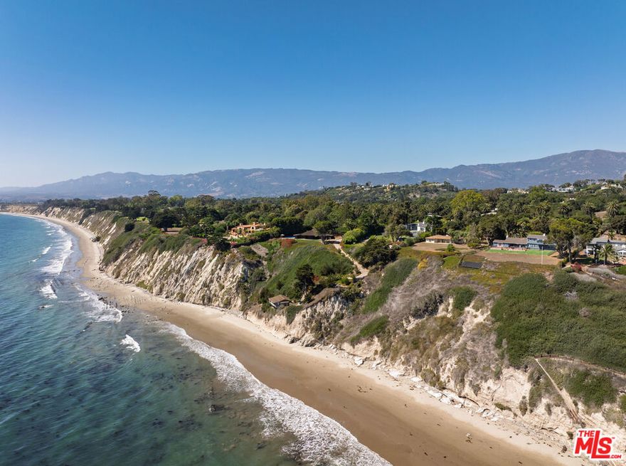 Poised above the Pacific on approximately 2.5 acres of bluff-top land, this Hope Ranch estate captures the essence of coastal California living wide-open ocean views, privacy, and a lifestyle defined by natural beauty. A gated drive winds through groves of avocado and lemon trees, leading to the residence. Behind the home, sweeping lawns stretch toward the bluff's edge, where the horizon opens to uninterrupted views of the ocean and islands beyond. Inside, vaulted beamed ceilings, a stone fireplace, and walls of glass framing the sea create a dramatic focal point, while spacious interiors are filled with natural light and designed to maximize the views from every room. The dining room opens effortlessly to the backyard, the kitchen includes a bright breakfast nook, and the upstairs primary suite enjoys a private perch with commanding vistas. A separate 1-bedroom guest quarters with its own kitchen, living room, and private entrance offers both independence and comfort for extended stays. Outdoors, the property embraces coastal living with a pool and patio, expansive lawns, fruit trees, and breezy palms that set the stage for relaxation or entertaining. From greenhouse to pathways to bluff's edge, every element is in place for a lifestyle that is immediately enjoyable yet also holds opportunities for future vision. Here, in one of Santa Barbara's most coveted enclaves, residents enjoy a beautiful beach, miles of equestrian trails, tennis courts, and close proximity to La Cumbre Country Club & Golf Course. Rarely does a property combine such an extraordinary setting with a residence that is ready to enjoy today, with the option to shape its next chapter tomorrow.