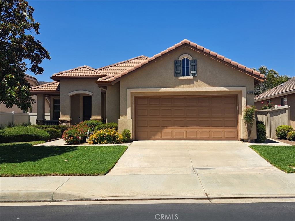 Charming Single-Story Home in the Sought-After 55+ Oasis Community. Welcome to this beautifully maintained 2-bedroom, 2-bathroom, 1,649 sq ft single-story home with an additional office or den that can easily serve as a 3rd bedroom. Located in the highly desirable Oasis community in Menifee, this home offers the perfect blend of comfort, style, and low-maintenance living. Step into a bright and open layout featuring upgraded quartz countertops in the kitchen, newer appliances, and a convenient breakfast bar that flows into the inviting family room. The informal dining area is perfect for everyday meals or casual entertaining. The separate living room also can accommodate a formal dining area or be used as an additional living space or great room. The spacious family room boasts vaulted ceilings, a cozy fireplace, and a French door leading to a serene backyard with a covered patio—ideal for relaxing or hosting guests in a peaceful, easy-care landscaped setting. The generous sized primary suite includes a large walk-in closet and a luxurious en-suite bathroom with dual sinks, a separate soaking tub, and a walk-in shower. Enjoy all the benefits of resort-style living in The Oasis, including a clubhouse, pool, spa, pickleball courts, and a full calendar of social events and activities. Whether you seek tranquility or a vibrant community lifestyle, this home offers it all.