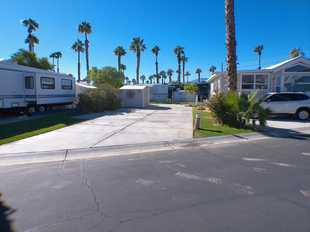 Corner Lot across from Sat 'B' pool/spa. Rancho Casa Blanca (RCB) features a beautifully landscaped 80-acre property with 801 individual Park Model homes/or RV sites, Two large clubhouses that function as social hubs & 4 satellite buildings with laundry facilities, mailboxes, heated pools & relaxing spas. As an owner you will enjoy FREE GOLF on your 18-hole par 3 golf course, a 9-hole putting course, 2 practice chipping/putting greens, 6 heated pools/spas, 2 tennis courts, 8 pickle ball courts, shuffleboard courts, horseshoe pitch, fitness center & over 60 Clubs & Classes. This park has a limit of 270 day occupancy (not consecutive) out of 365 calendar year.