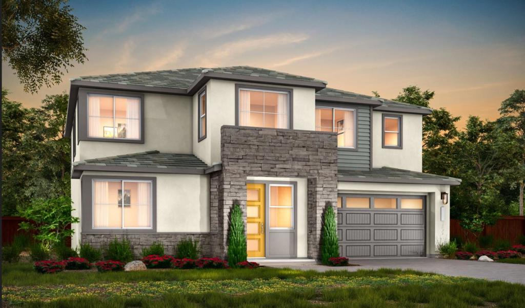 New construction at Glisten at One Lake | Homesite 356 | Plan 1. Beautiful two-story home with 4 bedrooms and 3 baths. Open floorplan featuring a gourmet chefs kitchen with walk-in pantry. Primary suite with generous walk-in closet. Also includes an upstairs loft and laundry room.