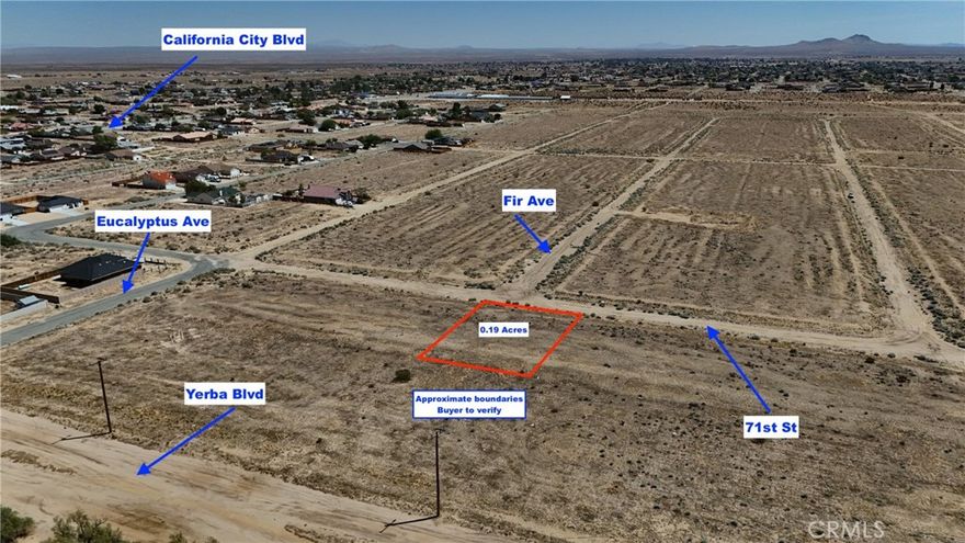 0.19 acres of vacant land in California City, CA, not far from the main thoroughfare, California City Blvd. This flat, accessible lot is ideal for building a home, holding for investment, or future development. Utilities are nearby and interested buyers should contact the city to verify connection costs. With easy access to main roads and amenities, it’s a great opportunity in a growing area. The price is right so don’t miss out!  Drive by and see it for yourself today!
This property does not have an address assigned. "742 71st St" is for listing purposes only. 
APN# 211-243-16-00-6
Coordinates: 35.121074 / -118.002466