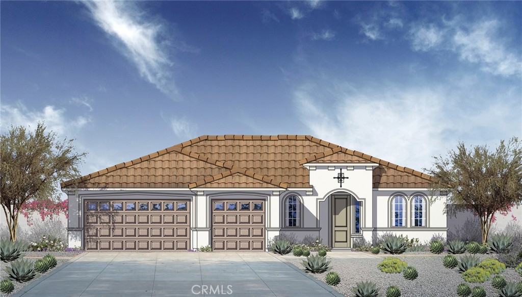 Location, Location, Location! BRAND NEW HOME! SINGLE STORY 3 Bedrooms plus Flex Room/Den, 2 Full Baths, 3 Car Garage, Italianate Architecture, Upgraded Designer Laminate Flooring, Stainless Steel Appliances, Quartz Counters, LED Recessed Lighting Throughout(Including Bedrooms), Ceiling Fan J Boxes in all bedrooms and living room, SOLAR SYSTEM INCLUDED, Wrought Iron Gate for potential RV access. Rearyard Covered Patio with Stucco Lid, Fully Landscaped Front Yard, Ring Doorbell, Fully Fenced(rear and side yards) with BLOCK WALLS. Just under HALF ACRE lot...NO HOA.