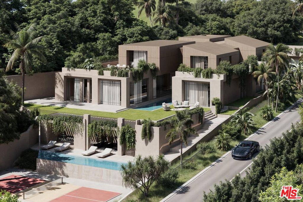 With nearly RTI plans by the esteemed architectural firm XID, 1119 Schuyler Road offers a rare opportunity to create a private paradise in the heart of Beverly Hills. Envisioned as an approximately 7,600 square foot modern masterpiece, the proposed two-story estate includes an attached ADU, cabana, garage, dual pools (a lap pool and a recreation pool), a private pickleball court and more-- offering the ultimate blend of luxury, leisure, and thoughtful design. Nestled on nearly an acre of land, the architecture is thoughtfully conceived to blend seamlessly into the natural surroundings, featuring open, airy interiors, lush outdoor spaces, and tranquil views that deliver the atmosphere of a high-design resort tucked into the hills. Set on one of the city's most secluded and coveted streets, known for its quiet prestige and notable neighbors, this is your chance to build a legacy estate that feels worlds away, yet just minutes from the best of Beverly Hills.