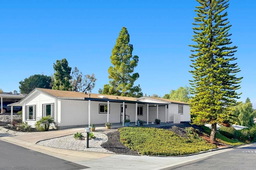 Located in a desirable gated 55+ community in coastal Carlsbad, this beautifully renovated home offers modern comfort and an open, light-filled layout. The spacious living and dining areas flow seamlessly into a huge open kitchen, creating an ideal space for everyday living and entertaining. Abundant natural light enhances the home’s inviting atmosphere, while thoughtful updates elevate both style and functionality. Recent renovations include new laminate flooring throughout, updated lighting and plumbing fixtures, refreshed bathrooms, and brand-new kitchen appliances. The kitchen features generous counter space and ample cabinetry, making it both practical and visually appealing. Both bedrooms are well-proportioned, with the primary suite offering an en-suite bathroom for added privacy and convenience. Enjoy the peace of mind that comes with a gated community, along with the lifestyle benefits of a 55+ neighborhood in one of North County’s most sought-after locations. Conveniently situated near shopping, dining, beaches, and major roadways, this move-in-ready home presents an excellent opportunity to enjoy low-maintenance living in Carlsbad. A rare find that combines location, upgrades, and community amenities—this home is truly a standout.