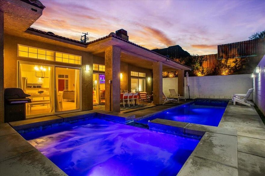 Vacation Rental. 30 day minimum rental. Long Term Rentals considered. You are going to love spending your vacation in this stunning 4 BR/2.5 bath turnkey furnished home with a private pool and spa with a shaded covered patio. Gas BBQ. Free Washer/Dryer provided. This home is packed with upgrades. Beautiful tile floors, granite kitchen counters, updated baths, and a sparkling pebble tech pool and spa. Enjoy a 3 car garage, large family room. All utilities included except pool heating. 1 Small dog 20 lbs or less considered. Regular Rates: $6500/month May-Oct. $6500/month Nov-March. Ask about April rates. $500 cleaning fee. $188 Prop Fee. $300/month pet fee. $100/day pool heating fee or total gas bill due. Refundable Security deposit required. Booked: June 2025 only. All other dates open.