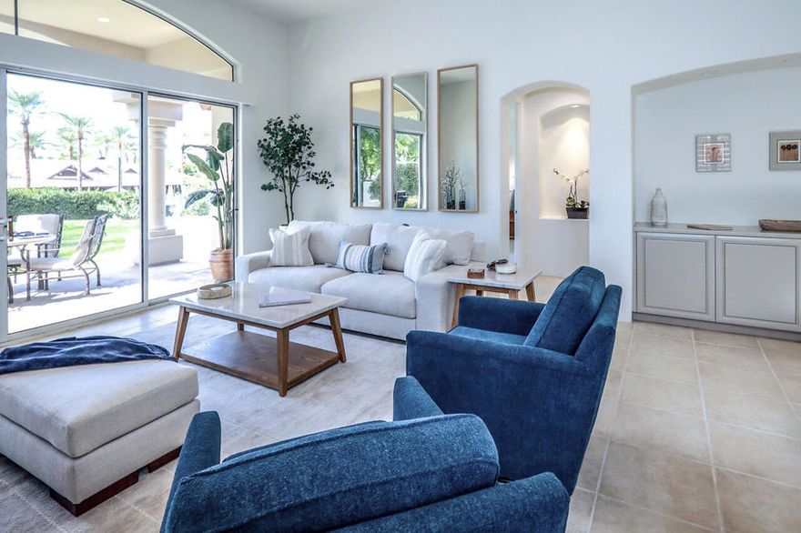 Don't miss this opportunity to lease this newly renovated, fully furnished Casita located within the highly sought after Rancho La Quinta Country Club. This beautifully updated home has been impeccably maintained and showcases sweeping panoramic views of the Santa Rosa Mountains, offering a serene and luxurious resort style setting. The bright open floor plan is designed to maximize natural light with expansive view windows framing the stunning desert landscape. The spacious living and dining areas flow seamlessly to a private patio - an ideal space for morning coffee, evening cocktails or effortless entertaining.This exquisite, well appointed 3 bedroom Casita is complete with 2 King beds, both with private ensuites plus an office/den which doubles as a third bedroom with a pull out sofa, a separate laundry room and a two car garage.  With a modern interior design that boasts elegance and a timeless desert charm, this golf oasis is perfectly suited as a primary residence or a peaceful seasonal retreat. Currently Booked Nov - March 2026. Available April 1 2026!!