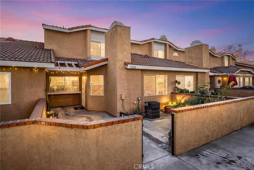 This is what a fresh start looks like. At 7268 Hermosa, the home has been thoughtfully updated to comfortable, functional, and easy to settle into-including converting the floorplan back to it's original three-bedroom layout. Every space has been renovated with intention, from the refreshed kitchen with brand new cabinetry and quartz countertops to the new LVP (luxury viny plank) flooring that ties the entire home together. All three bathrooms carry the same modern quartz finishes, creating a sense of continuity that is very appealing. The primary bathroom also features brand new shower with custom tile surround and glass door enclosure. A cozy fireplace with beautifully tiled surround anchors the living room area, adding warmth and a place to unwind. The result is a home that feels welcoming, move-in ready, and ready for whatever comes next. The 2 car-garage has direct access to the home and offers washer/dryer hook-ups. All of this in a gated community with 2 separate gates to the East and West side of the complex, for less traffic and congestion. Don't wait until after the holidays, come take a look at this gorgeous 3 bedroom condo in the center of Rancho Cucamonga today!