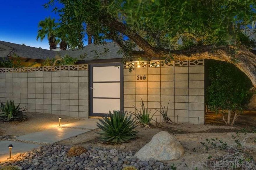 This historic, Alexander Construction Mid-century home in Golf Club Estates is a rare, enlarged 3-bedroom, 3-bath residence. Rebuilt from the studs in 2015 and redesigned, it’s a light-filled, high-performing STR on Fee land (no HOA, 8.68% cap). Upgrades include a sewer line to the casita. The super private backyard features stunning San Jacinto views, a putting green, and a sunken fire pit.