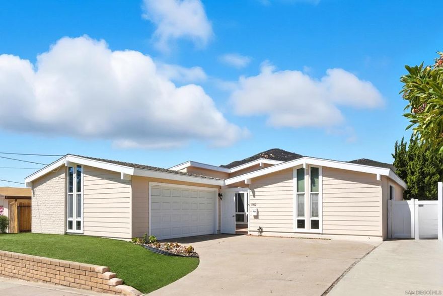 Move in to this lovely 3 bedroom/2 bath home with peaceful views to the Northwest. Sit on the patio and enjoy a serene view. The retractable awning makes it easy to be comfortable here. Notice the artificial lawn in both the front and the back yards giving you more time to enjoy the view and the home. Enter in the double doors to an atrium area. Great for morning coffee. As you enter the home the large living room with vaulted ceilings gives a spacious feel. The wood burning fireplace is a great focal point. The galley kitchen is very efficient. The room next to the kitchen could be an office or a dining room. Down the hall from the living room are three bedrooms. The primary is generous with views to the mountain. The secondary bedrooms have great closet space. This charming home is great for entertaining or just enjoying the quiet view. You are close to shopping and churches and freeway access. Schools are close.