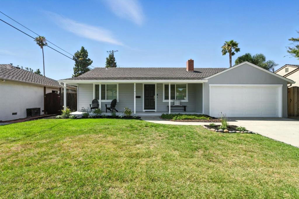 Welcome to 2241 Rita Court, a charming single-story home in a desirable Santa Clara neighborhood. This updated 3-bed, 2-bath home offers 1,463 sqft of bright living space on a 5,605 sqft lot. Enjoy fresh paint inside and out, refreshed landscaping, and inviting curb appeal with a welcoming porch and lawn. Interior highlights include laminate flooring, two fireplaces, and eye-catching wood plank and beam ceilings. The layout flows from a formal living room to a cozy family room and a bright eat-in kitchen with white cabinetry, granite counters, and subway tile backsplash. Generously sized bedrooms, ample closets, expansive backyard and an attached 2-car garage complete the home. Centrally located near parks, Pruneridge Golf Course, Valley Fair, Saratoga Avenue, San Tomas Expressway, and Highways 280 & 880. This Santa Clara gem wont last long, come see what makes 2241 Rita Court the perfect place to call home!